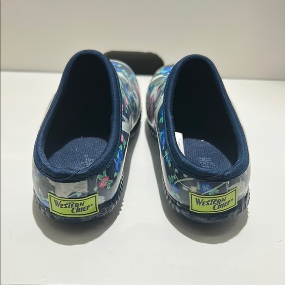 Western Chief Blue and Pink Winter & Rain Boots Floral Design - Picture 3 of 5